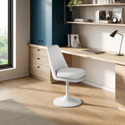Modway Lippa Swivel Dining Vegan Leather Side Chair - White White-Slightly Reclined Back