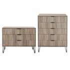 Manhattan Comfort DUMBO Modern Dresser Set and 5-Drawer Tall Dresser Set - Rustic Grey-Modern-Contemporary with a taste of Glam Bedroom Dresser Set. Includes 1 Standard Dresser and 1 Tall Dresser.