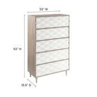 Modway Vespera 5-Drawer Chest - Oak White-Mindi Wood and Particleboard
