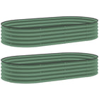 Outsunny Galvanized Steel Frame Raised Garden Bed - 71" L x 37" W x 12" H - Light Green-Galvanized steel frames ensure robust garden bed structures 