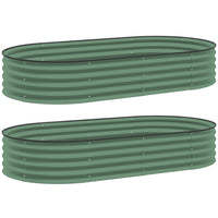 Outsunny Galvanized Steel Frame Raised Garden Bed - 71" L x 37" W x 12" H - Light Green-Galvanized steel frames ensure robust garden bed structures 