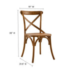 Modway Gear Dining Side Chair - Walnut-Elm Wood Construction