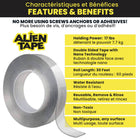 Alien Tape 10 ft. Multi-Surface Double Sided Tape - 3 Pack-Reusable - just remove and rinse