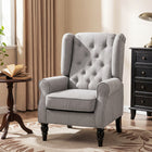 HOMCOM Fabric Accent Chair with Rolled Arms for Bedroom - Grey-Thick padded over-sized seat and backrest wraps you in comfort
