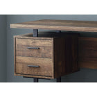 Monarch Specialties 7416 60" Computer Desk - Brown Reclaimed Wood/Black Metal-Reversible configuration allows for left or right set-up customized to your needs.