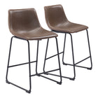 Zuo Smart Counter Stool - Vintage Espresso - Set of 2-Ergonomic and supportive footrest