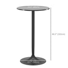 HOMCOM 40" Tall Round Bar Table - Black-Large and round base, made from powder-coated steel for strength
