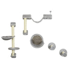 PawHut 5-Piece Cat Wall Shelves Set - Light Grey-Wall design saves space and enhances play areas 