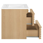 Modway Render 24" Wall-Mount Bathroom Vanity - Oak/White-Fixtures Not Included