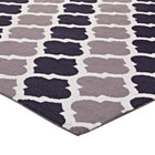 Modway Lida Moroccan Trellis Area Rug - 8 ft W x 10 ft L - Charcoal/Black-Gripping Jute Fabric Underside