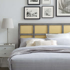 Modway Luana Cane Queen Headboard - Grey-Interchangeable Bed Frame Options