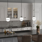 Hudson&Canal Cieonna 9.38" Wide Pendant with Glass Shade - Brushed Nickel/White Milk-Clean with a soft, dry cloth and no harsh chemicals or abrasive cleaning materials