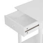 HOMCOM Modern 15.4" Nightstand - White-The side panels are decorated with vertical lines