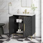 Modway Awaken 30" Bathroom Vanity - White/Black-8" Centerset Holes