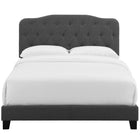 Modway Amelia Upholstered Fabric Full Bed - Grey-Wood Frame/LVL Slats/MDF Headboard
