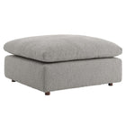 Modway Commix Down Filled Overstuffed Boucle Fabric Ottoman - Light Grey-Contemporary Modern Ottoman