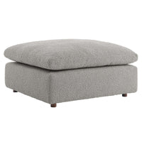 Modway Commix Down Filled Overstuffed Boucle Fabric Ottoman - Light Grey-Contemporary Modern Ottoman