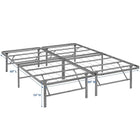 Modway Horizon Stainless Steel Queen Bed Frame - Silver-Non-Marking Foot Caps