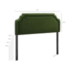 Modway Magnolia Stain-Resistant Performance Velvet Full Size Headboard - Moss Green/Dark Green-Padded Full Size Headboard