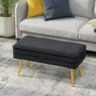 HOMCOM Upholstered Storage Bench for End of Bed - Black-Can be used as an end of bed bench, window bench, or entryway bench;  