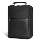 Champs Onyx Leather Compact Backpack - Black-Front zippered pocket