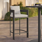 Modway Tahoe Outdoor Patio Aluminum Bar Chair - 44.5" - White-Slatted Seat
