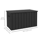 Outsunny 119 Gallon Deck Box with Wheels & Handles-Air pump on the lid, so it opens smoothly and easily
