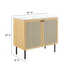 Modway Chaucer 36" Bathroom Vanity - Oak/White-Adjustable Shelf