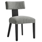Modway Nalani Fabric Upholstered Dining Chairs - Heathered Weave Grey/Black - 2 Pack-7