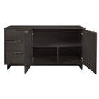 Manhattan Comfort Granville 55.04" Modern Sideboard - Dark Grey-Featuring 25mm of Board Thickness Made of High Quality Solid Wood and Solid Wood Ribbed Drawer Front