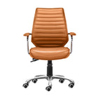 Zuo Enterprise Low Back Office Chair - Terracotta-Plush and durable faux leather fabric