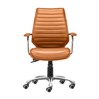 Zuo Enterprise Low Back Office Chair - Terracotta-Plush and durable faux leather fabric