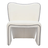 Zuo Novo Accent Chair - Ivory-Electroplated stainless steel leg