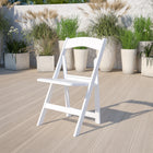 Flash Furniture HERCULES Series Resin Folding Chair with Vinyl Padded Seat - White-Waterproof Detachable Seat