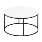 HOMCOM Wood Round Coffee Table with Modern Design - White-Versatile use, can be a sofa side table, coffee table, tea table, or anything else your heart desires