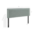 Modway Camille Striped Linen Blend King Size Headboard - Spa Blue Stripe-Removable Slipcover
