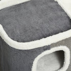 PawHut 4-Story Cat Condo House with Sisal Scratching Surface - Grey-Material: Particleboard, Short Plush, Sisal, Lamb fleece 