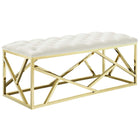 Modway Intersperse Bench - Gold/Ivory-Modern Bed or Living Room Bench