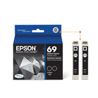 Epson 69 Ink Cartridges - Standard Capacity - Black - 2 Pack-Worry-free handling - smudge, fade and water resistant prints 