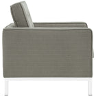 Modway Loft Upholstered Fabric Armchair - Granite-Tubular Stainless Steel Frame