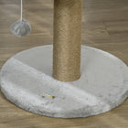 PawHut 19" Small Cat Tree with Scratching Post, Perch and Toy Ball - Grey-Colour: Grey 