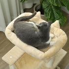 PawHut 39.25" Multi-Level Cat Tree Tower with Scratching Post - Beige-Colour: Beige 