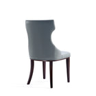 Manhattan Comfort Reine 19.7" Traditional Faux Leather Upholstered Dining Chairs - Pebble Grey - Set of 2-Delivered to you Fully Assembled! No Assembly Required