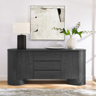 Modway Duval 71" Rounded Sideboard Storage Cabinet - Black-MDF and Particleboard Construction