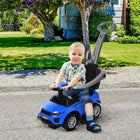 Aosom 2-in-1 Kids Ride-On Push Car - Blue-The steering wheel can easily control the direction 