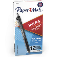 Paper Mate InkJoy 300RT Retractable Ballpoint Pens - 1.0mm - Black - 12 Pack-Smooth, consistent glide