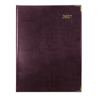 Brownline 2027 Executive Appointment Book Daily Planner with Sewn Binding - 10-3/4" x 7-3/4" - Assorted Colours - Trilingual-Calendars for 8 months on each spread