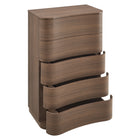 Modway Mirae 5-Drawer Curved Dresser Chest of Drawers - Brushed Brown Oak-Assembly Required