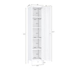 Manhattan Comfort Naomi 15" Modern Single Locker Storage Cabinet - White-Includes 4 Adjustable Shelves
