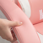 HOMCOM Reclining Faux Leather Gaming Chair with Footrest, Lumbar Support and Headrest - Pink-17.3"-20.5" adjustable seat height for personalised comfort
